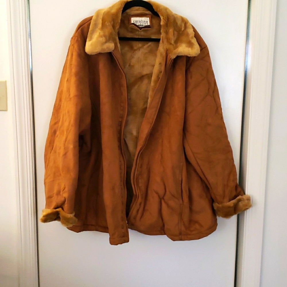 Faux leather/fur coat